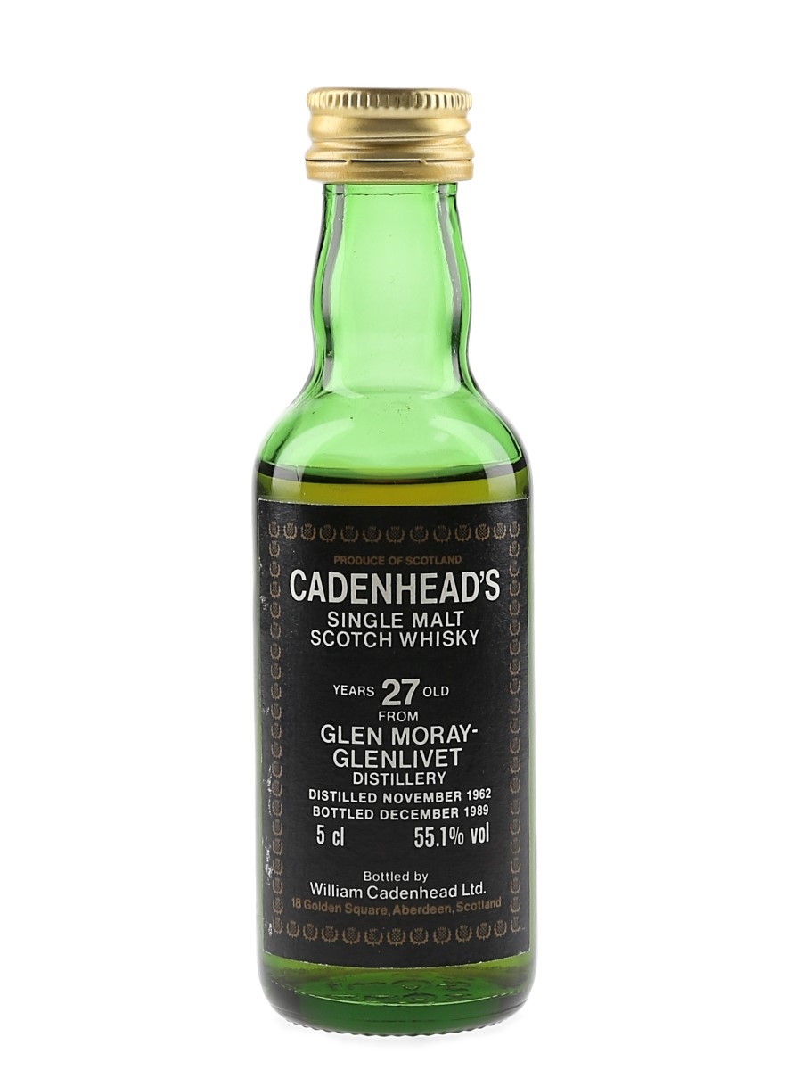 Glen Moray Glenlivet 1962 27 Year Old Bottled 1989 - Cadenhead's 5cl / 55.1%