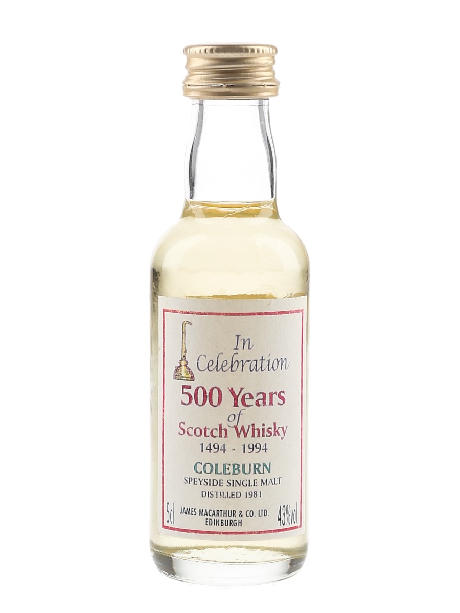 Coleburn 1981 James MacArthur's - 500 Years Of Scotch Whisky 5cl / 43%