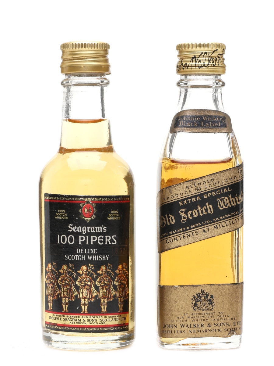 Johnnie Walker Black Label Seagram S 100 Pipers Lot Buy Sell Spirits Online