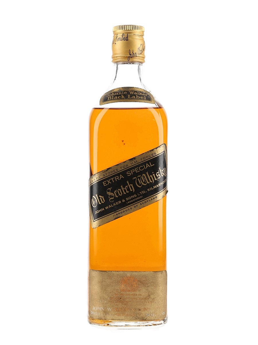 Johnnie Walker Black Label Extra Special Bottled 1970s - Naafi Stores 75cl / 40%