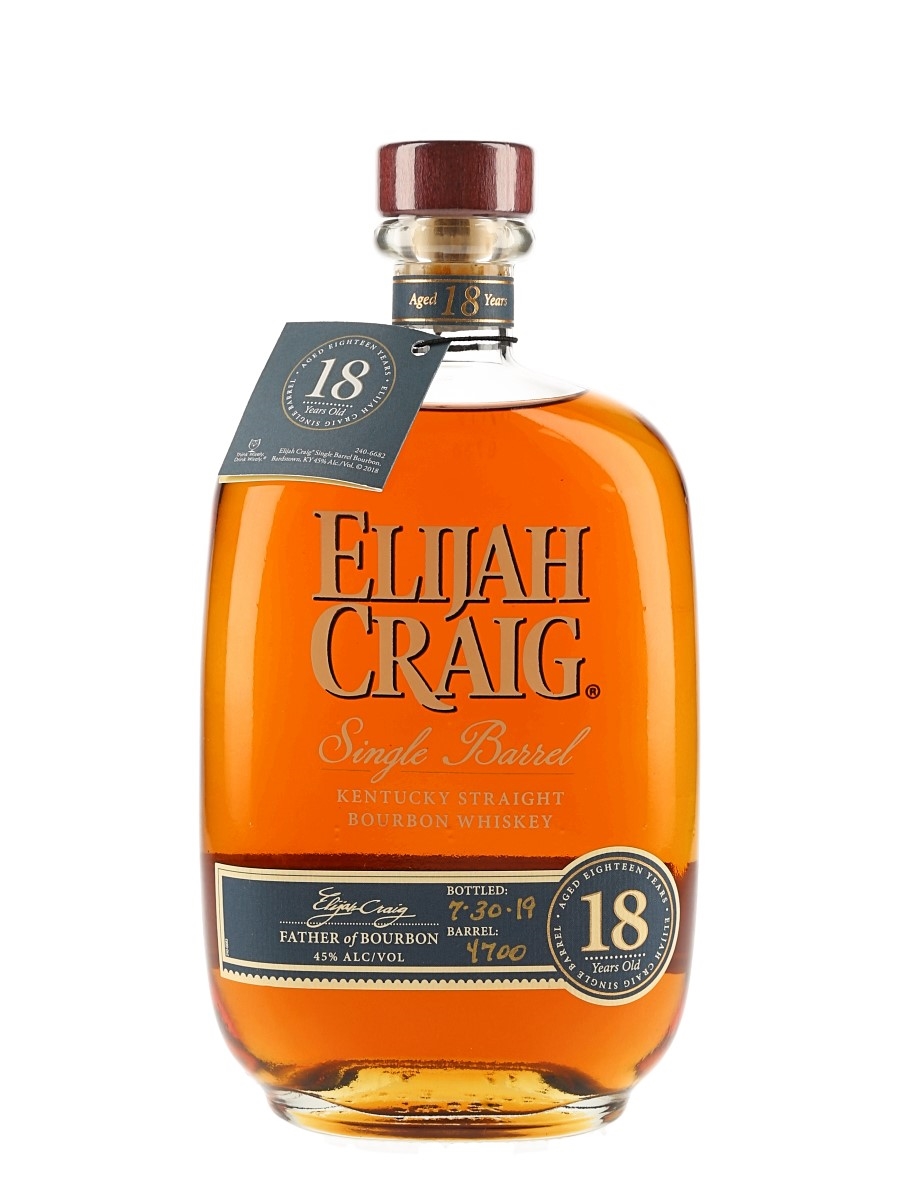 Elijah Craig 18 Year Old Single Barrel Bourbon Bottled 2019 75cl / 45%