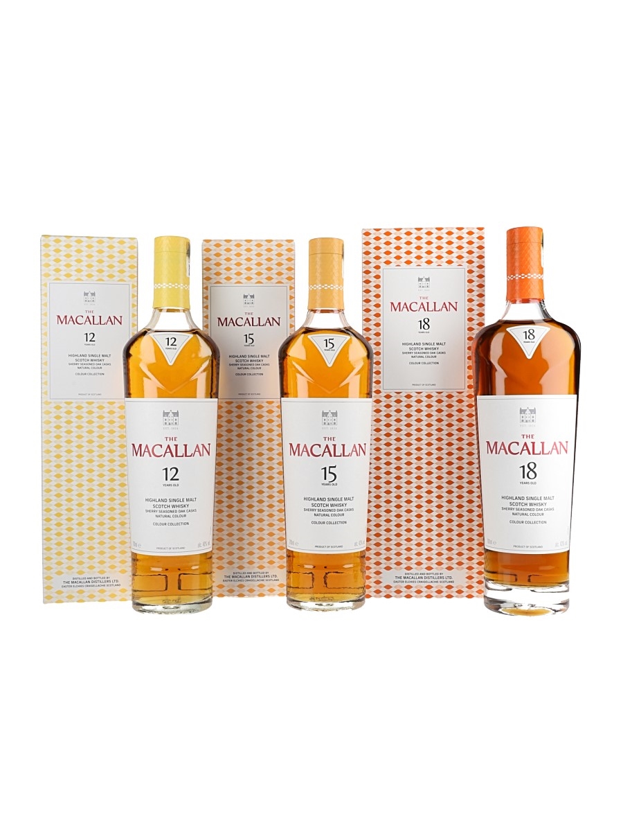 Macallan Colour Collection 12, 15 & 18 Year Old  3 x 70cl