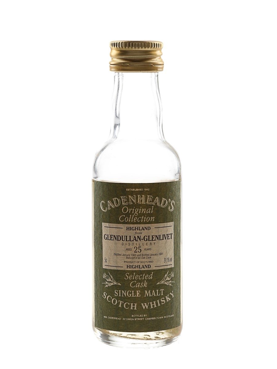 Glendullan Glenlivet 1965 25 Year Old Bottled 1991 - Cadenhead's 5cl / 51.1%