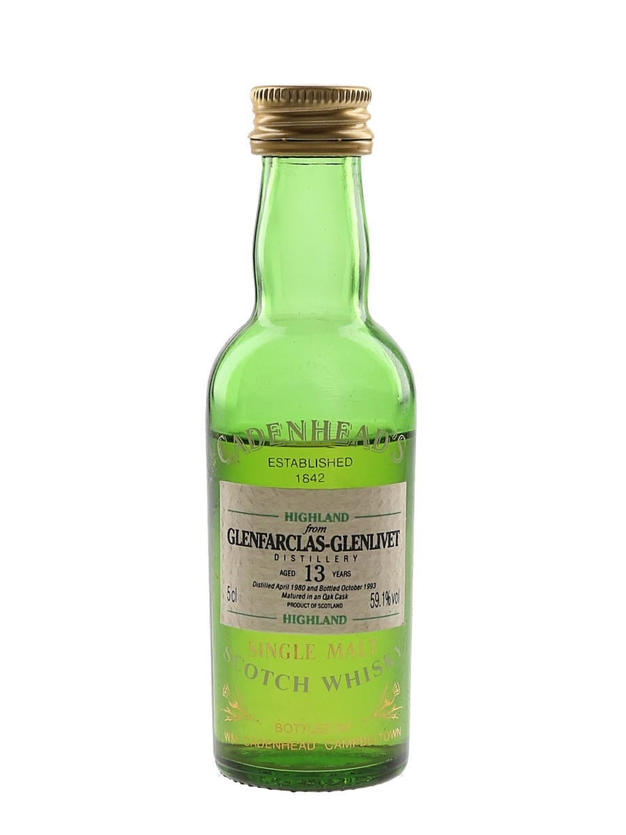 Glenfarclas Glenlivet 1980 13 Year Old Bottled 1993 - Cadenhead's 5cl / 59.1%