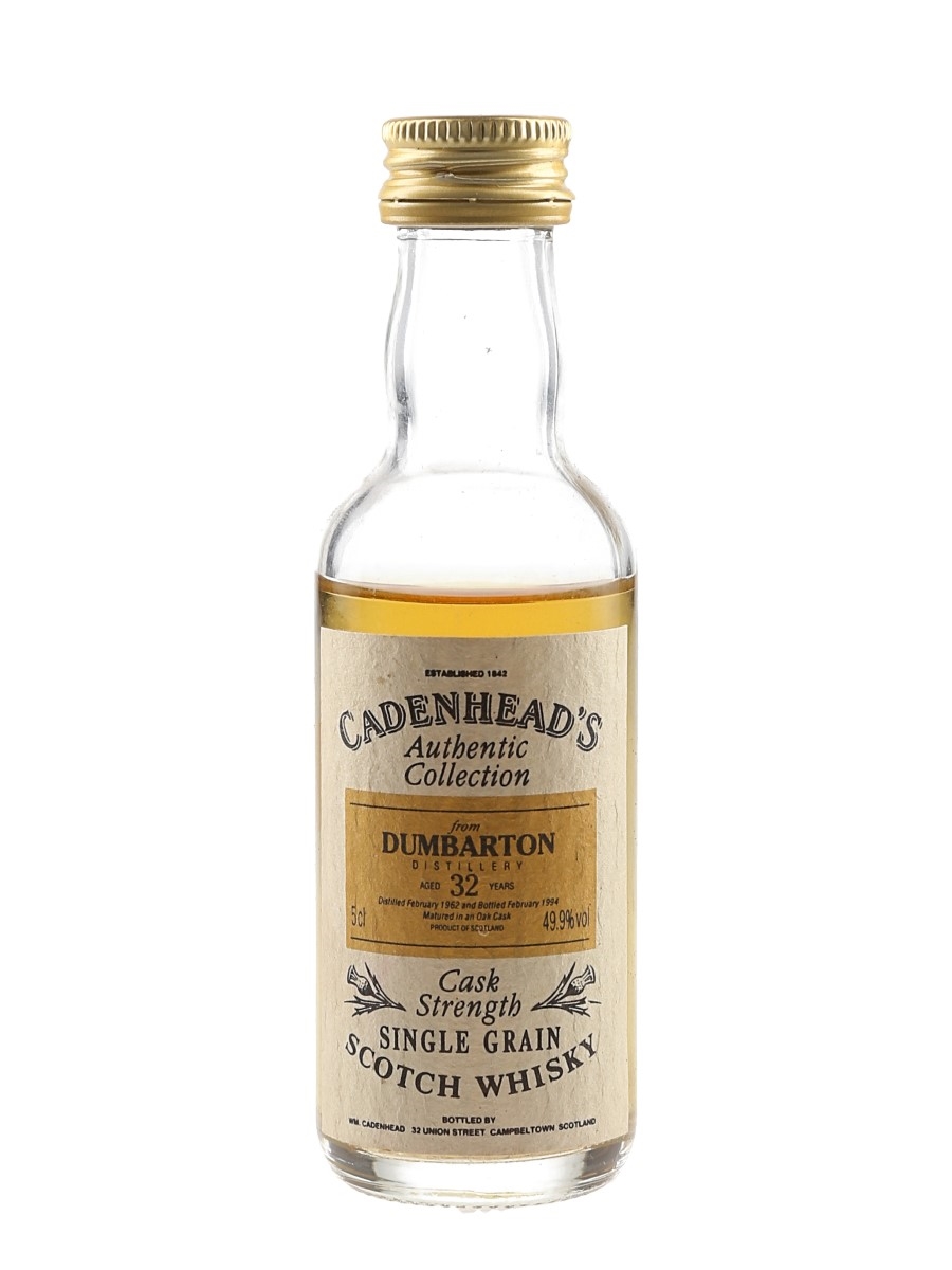Dumbarton 1962 32 Year Old Bottled 1994 - Cadenhead's 5cl / 49.9%