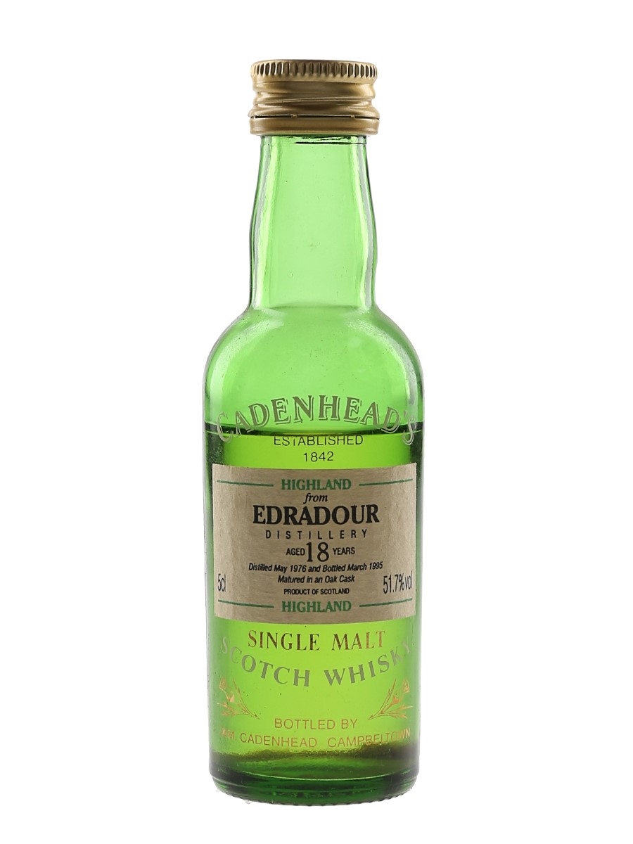 Edradour 1976 18 Year Old Bottled 1995 - Cadenhead's 5cl / 51.7