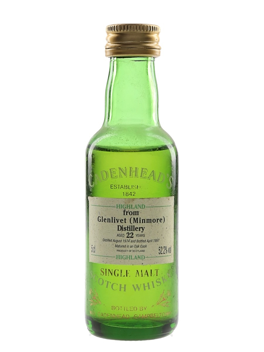 Glenlivet (Minmore) 1974 22 Year Old Bottled 1997 - Cadenhead's 5cl / 52.2%
