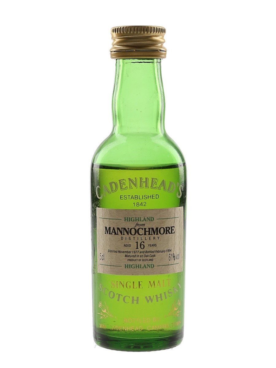 Mannochmore 1977 16 Year Old Bottled 1994 - Cadenhead's 5cl / 61%