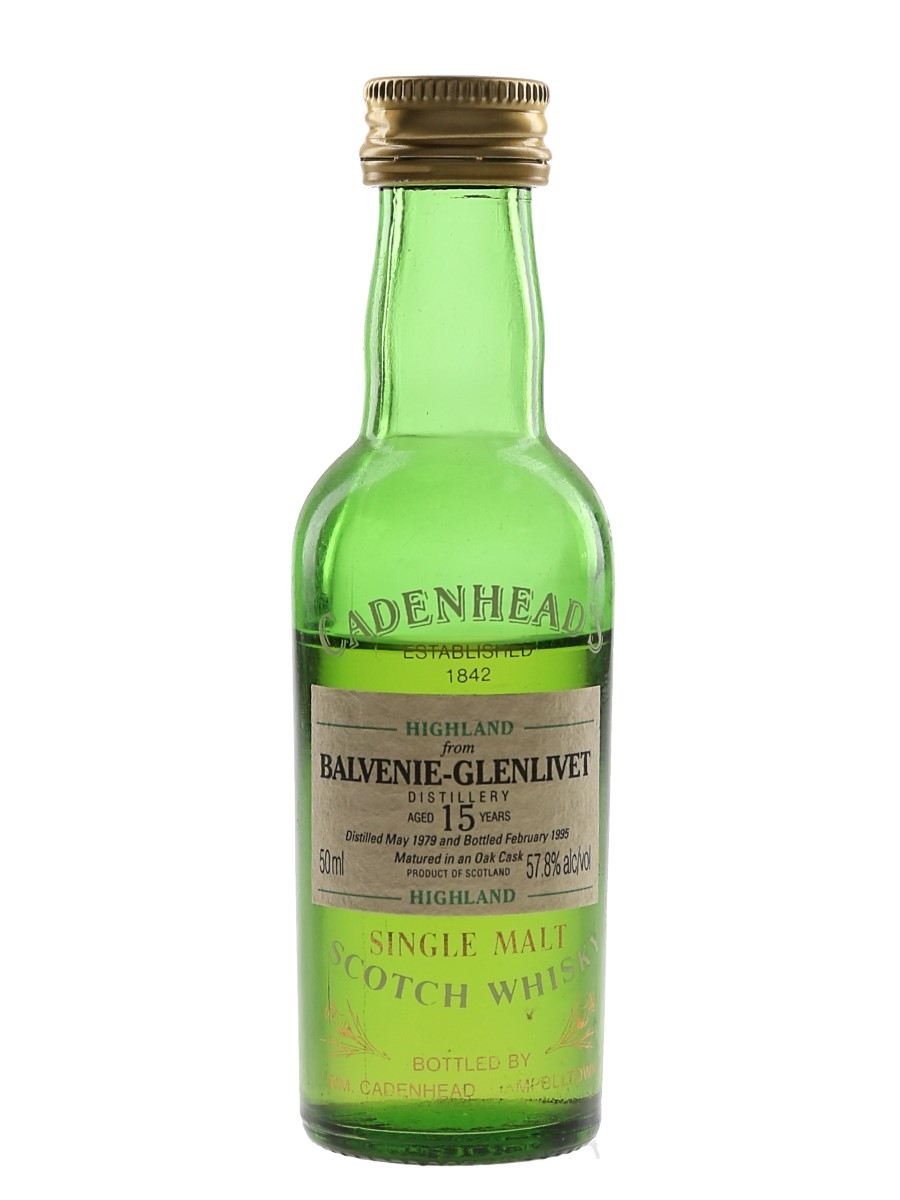 Balvenie Glenlivet 1979 15 Year Old Bottled 1995 - Cadenhead's 5cl / 57.8%