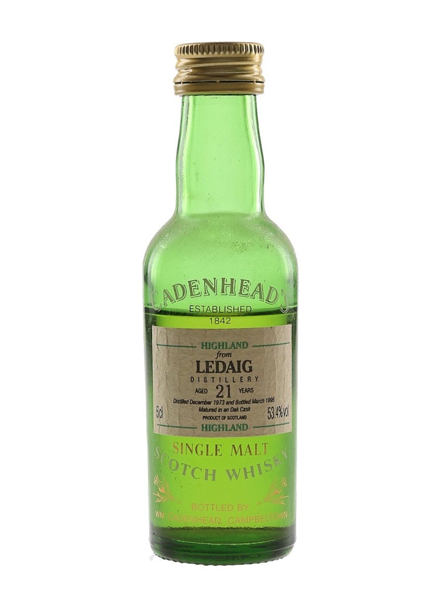 Ledaig 1973 21 Year Old Bottled 1995 - Cadenhead's 5cl / 53.4%