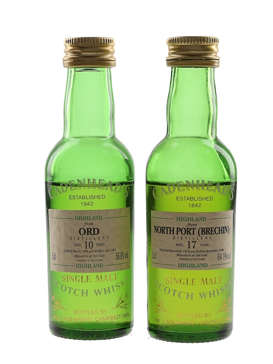 North Port Brechin 1976 17 Year Old & Ord 1985 10 Year Old Bottled 1990s - Cadenhead's 2 x 5cl