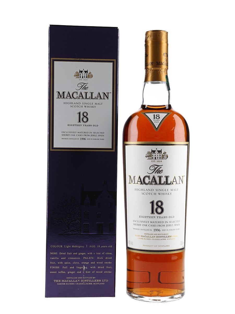 Macallan 18 Year Old Distilled 1996 And Earlier 70cl / 43%