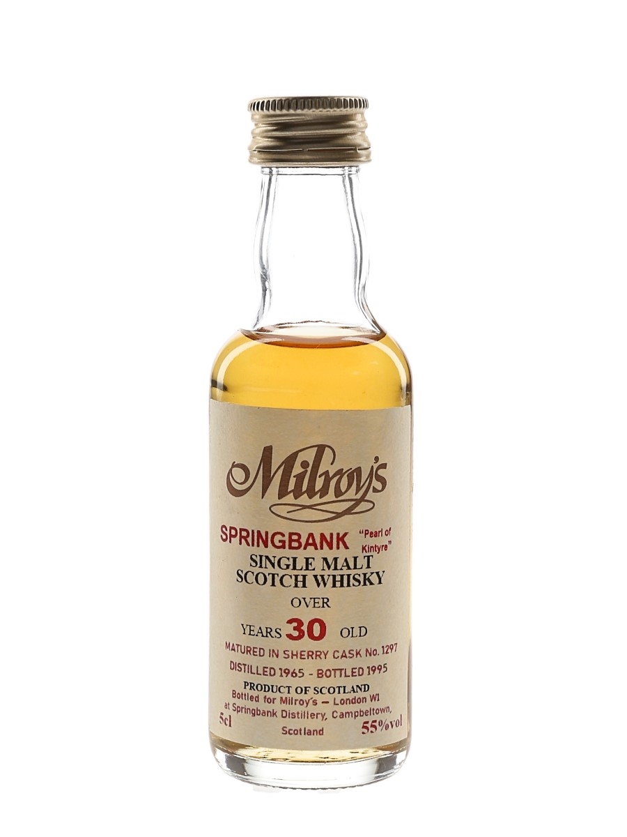 Springbank 1965 30 Year Old Sherry Cask #1297 Bottled 1995 - Milroys 5cl / 55%