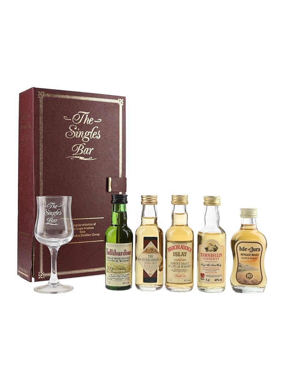 The Singles Bar Miniature Selection Bottled 1990s - Invergordon Distillers 5 x 5cl / 40%