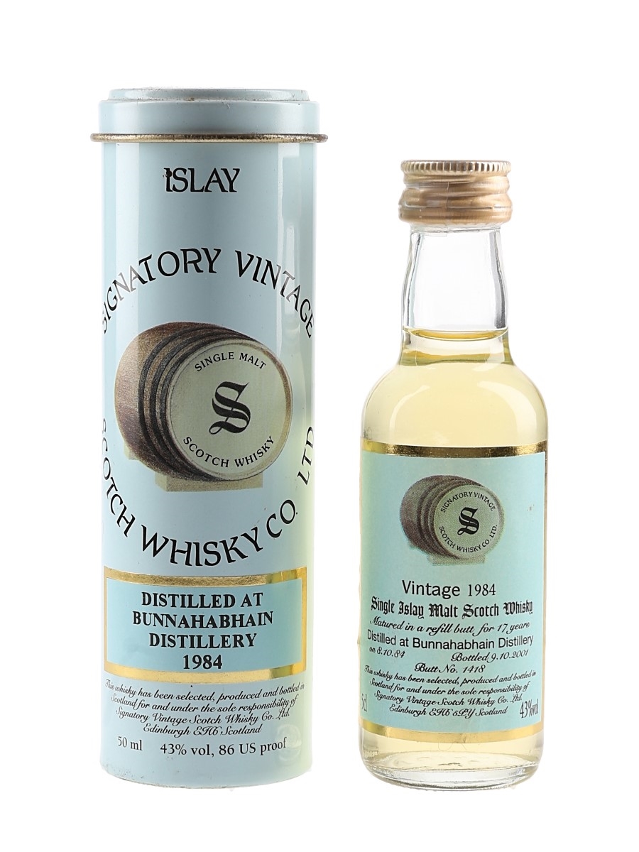 Bunnahabhain 1984 17 Year Old Bottled 2001 - Signatory Vintage 5cl / 43%