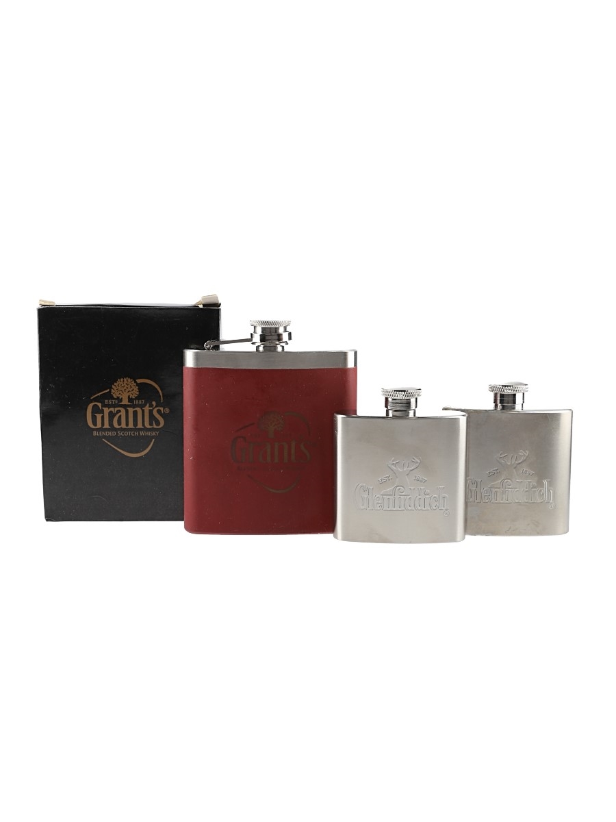 Grant's and Glenfiddich Hip Flasks Stainless steel 