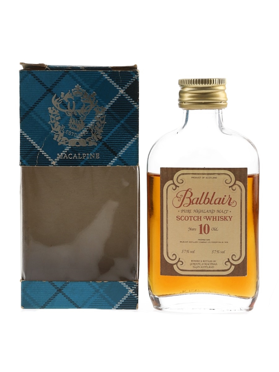 Balblair 10 Year Old 100 Proof Bottled 1980s - Gordon & MacPhail 5cl / 57%