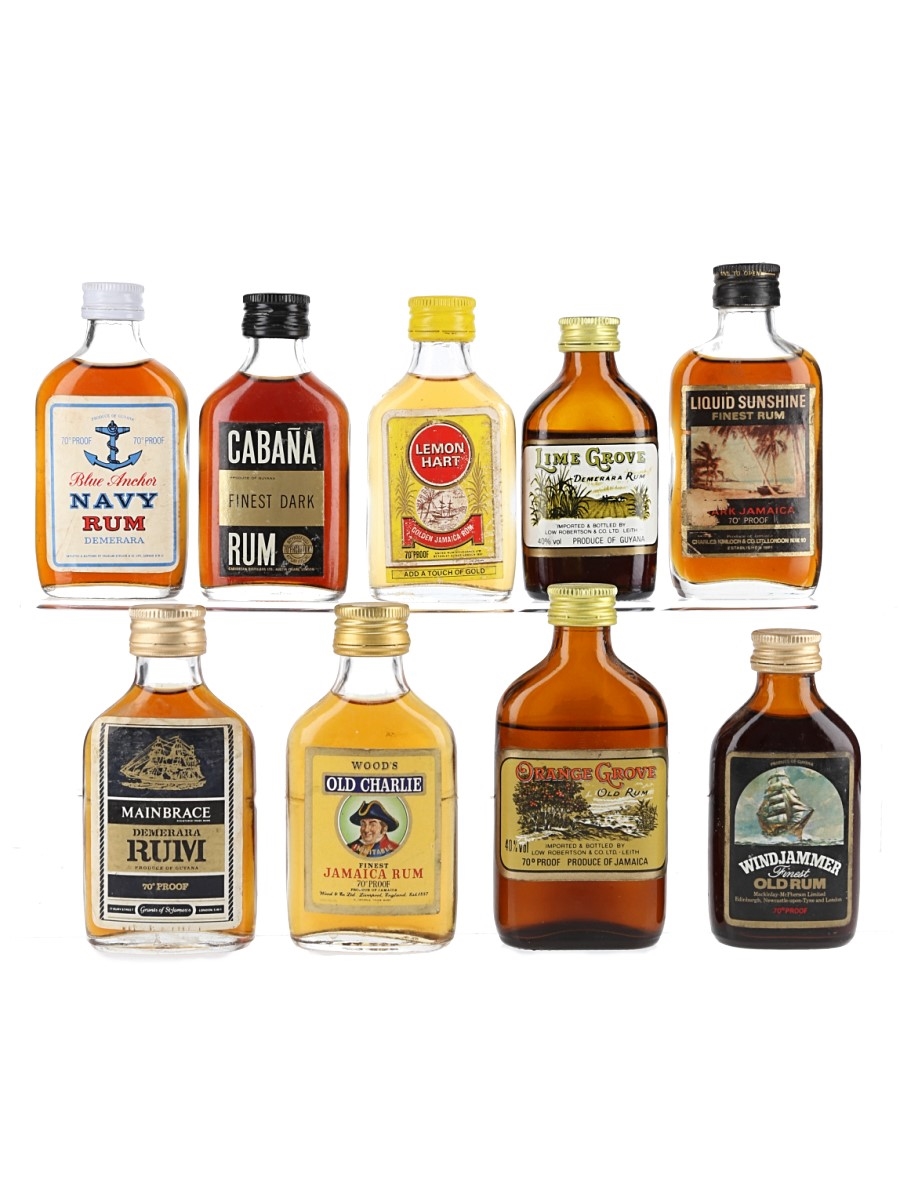 Assorted Rum Bottled 1960s-1970s 9 x 5cl / 40%