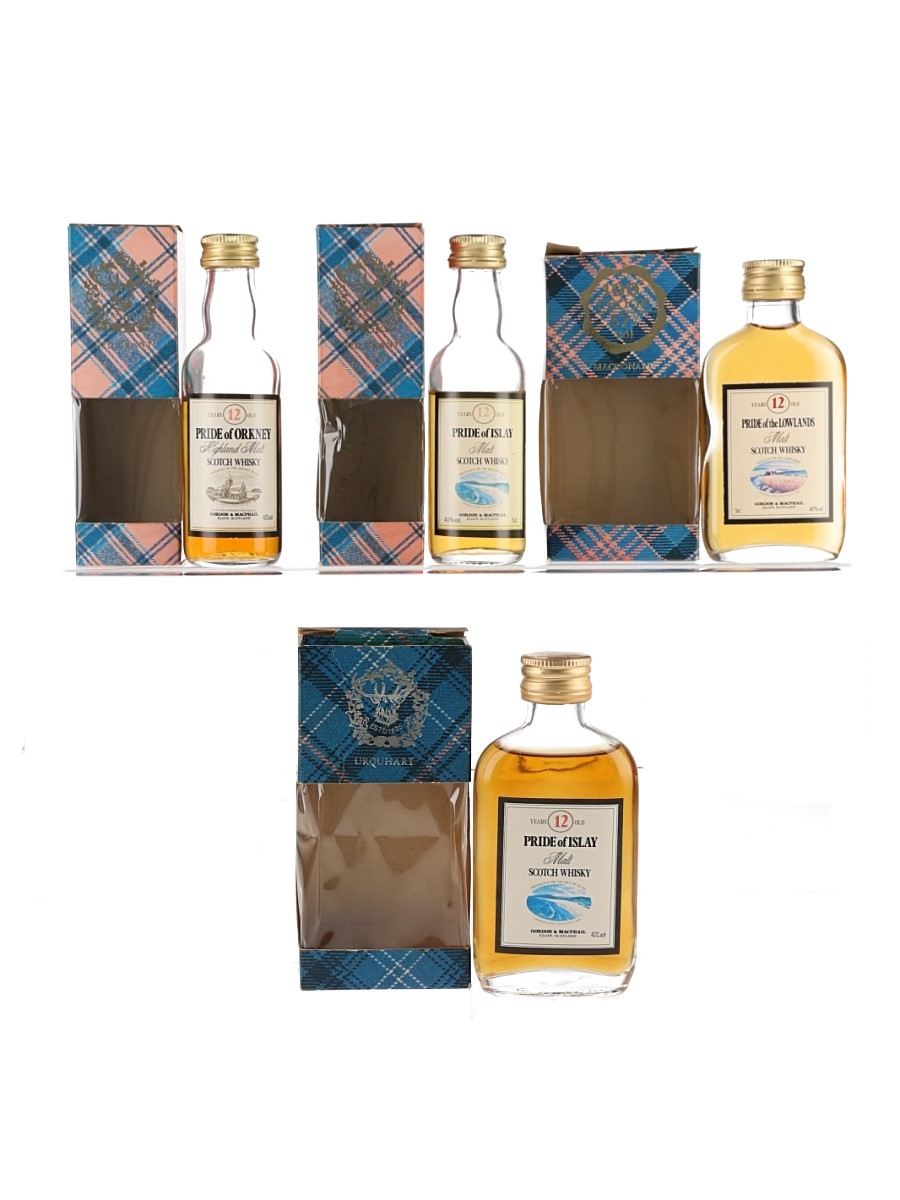 Pride Of Islay, Lowlands & Orkney 12 Year Old Bottled 1980s & 1990s - Gordon & MacPhail 4 x 5cl / 40%