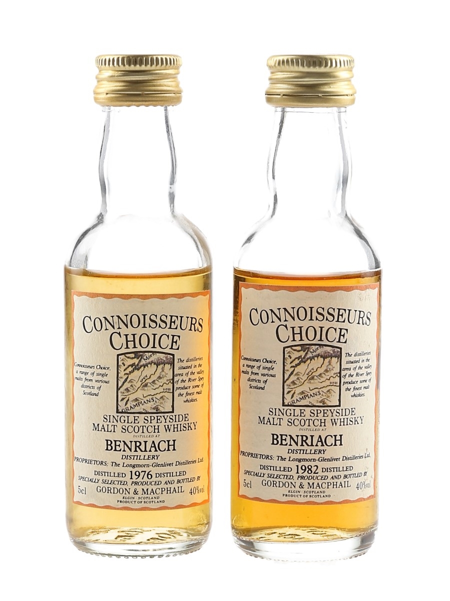 Benriach 1976 & 1982 Connoisseurs Choice Bottled 1990s - Gordon & MacPhail 2 x 5cl / 40%