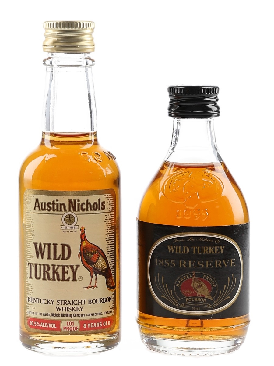 Wild Turkey 1855 Reserve & 8 Year Old 101 Proof Bottled 1990s 2 x 5cl