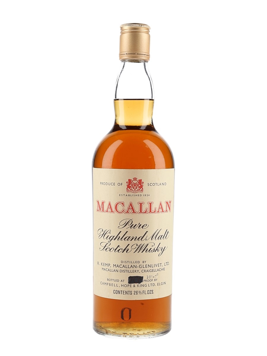 Macallan Campbell, Hope & King 103.7 Proof Bottled 1970s 75.7cl / 58.8%