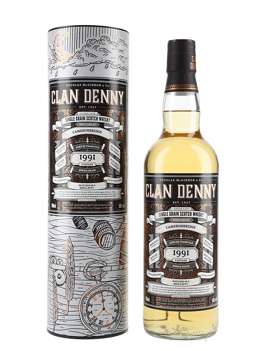 Cameronbridge 1991 25 Year Old Bottled 2017 - Clan Denny - Douglas McGibbon 70cl / 50%
