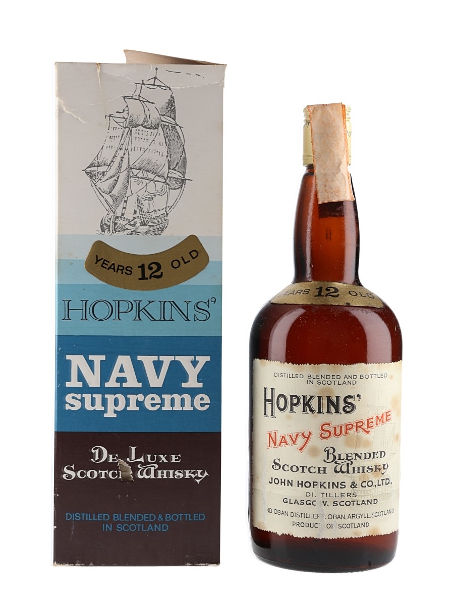 Hopkins' Navy Supreme 12 Year Old Bottled 1970s - Essevi 75cl / 40%