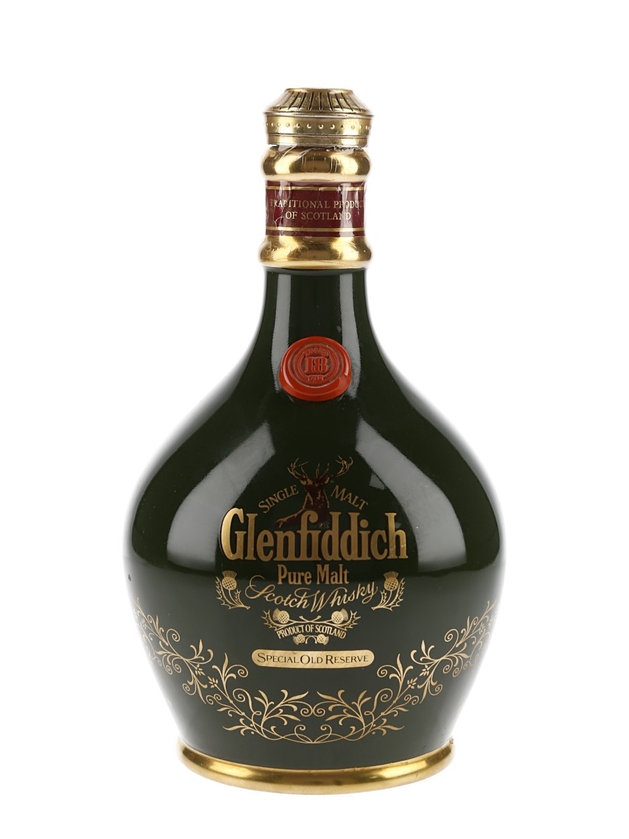Glenfiddich 18 Year Old Bottled 1980s - Green Spode Decanter 75cl / 40%