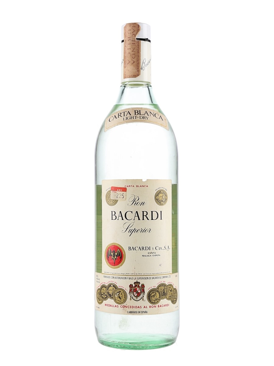 Bacardi Carta Blanca Bottled 1970s - Spain 125cl / 40%