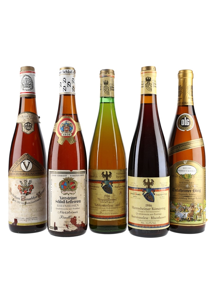 Mature German Spatlese, Auslese & Beerenauslese 1967, 1976 & 1986 5 x 70cl-75cl