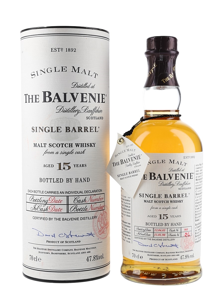 Balvenie 1990 15 Year Old Single Barrel Cask 905 Bottled 2005 70cl / 47.8%