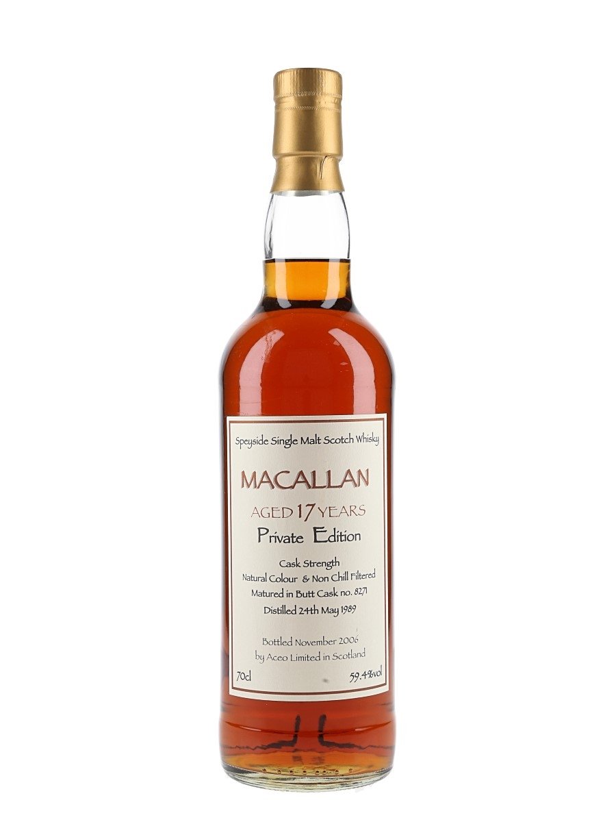 Macallan 1989 17 Year Old Private Edition Bottled 2006 - Aceo Limited 70cl / 59.4%