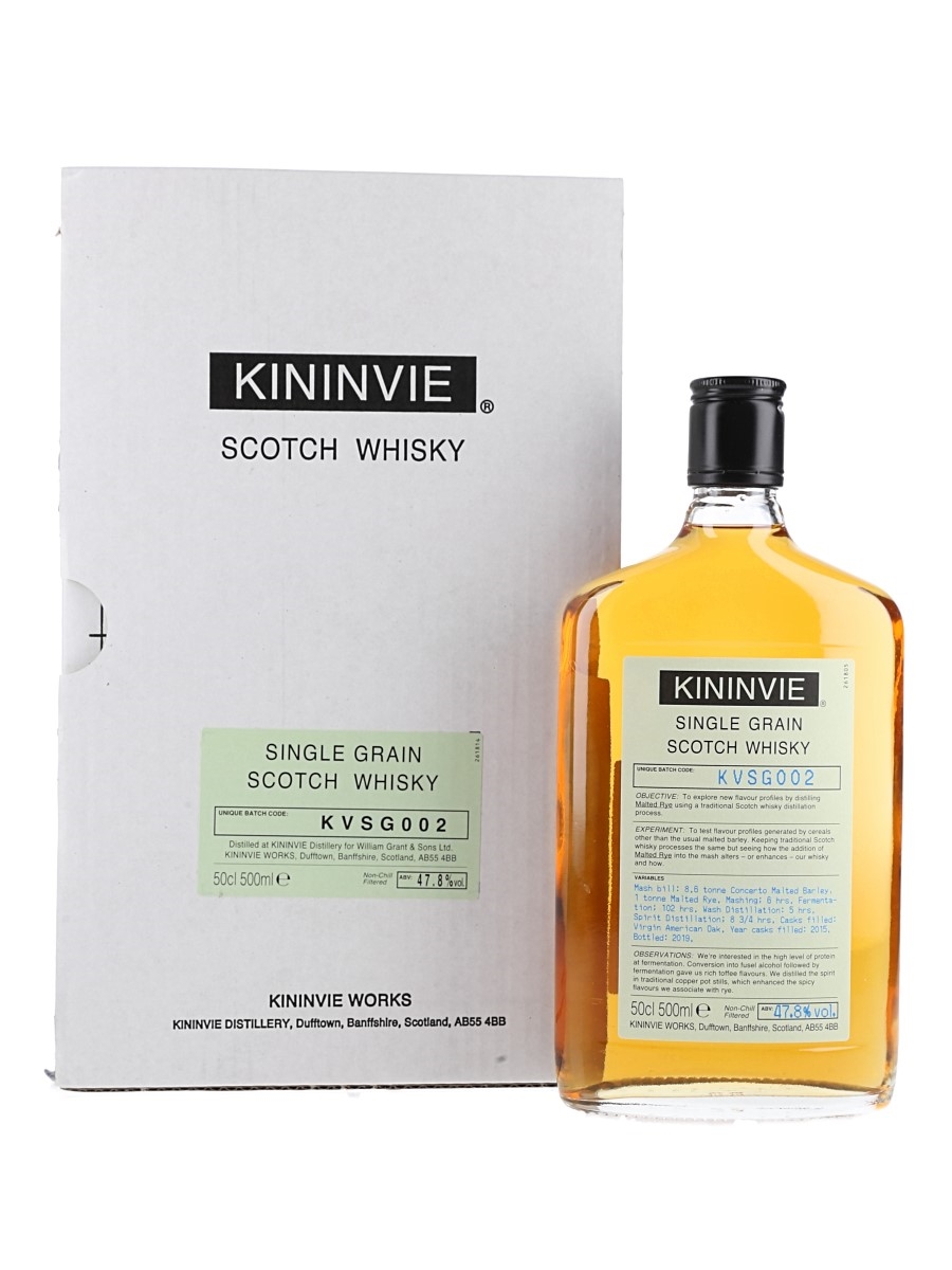 Kininvie 2015 Single Grain Batch KVSG002 Bottled 2019 50cl / 47.8%