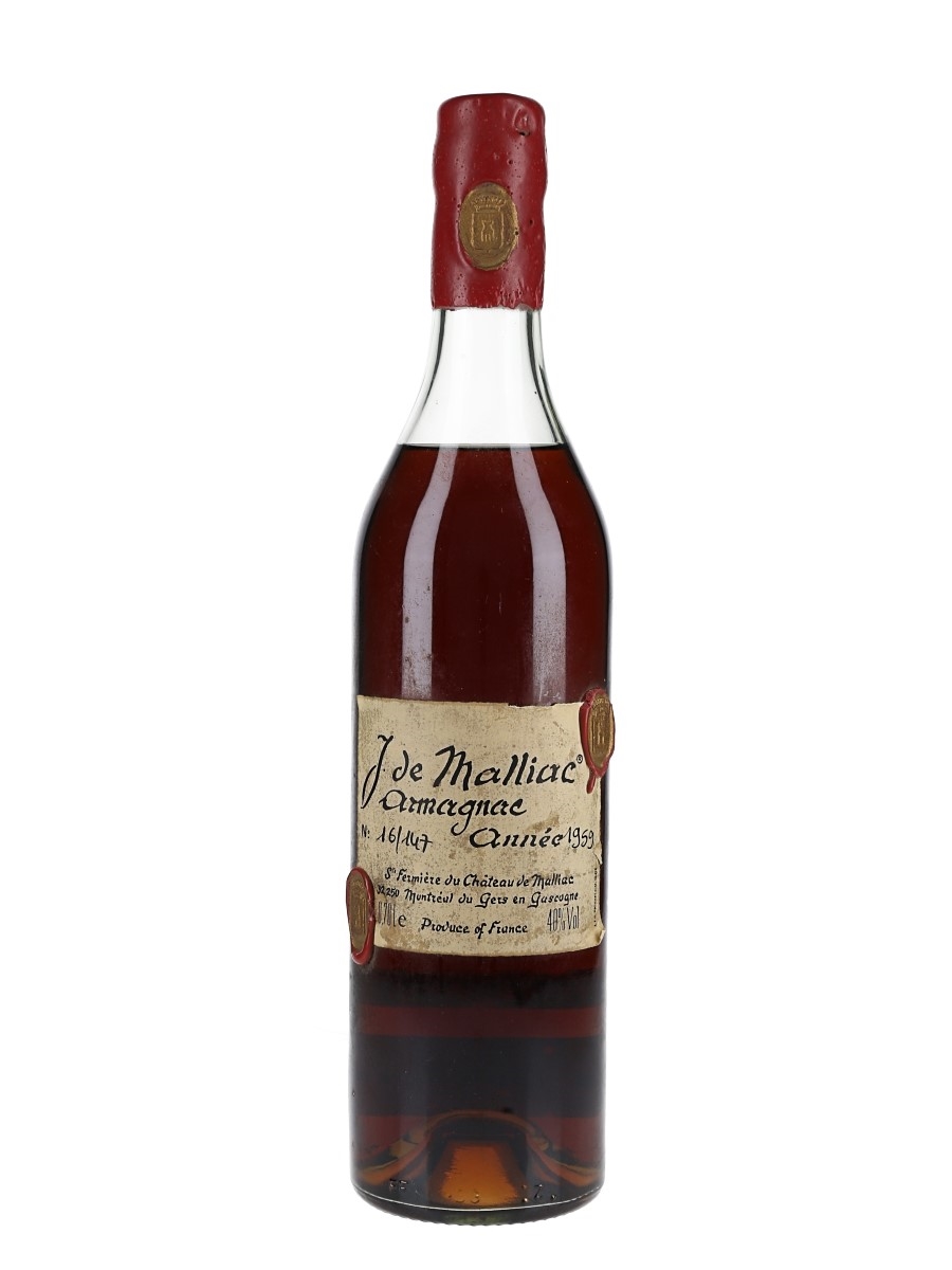 J De Malliac 1959 Armagnac Bottled 1989 - Deinhard & Co. Ltd. 70cl / 40%