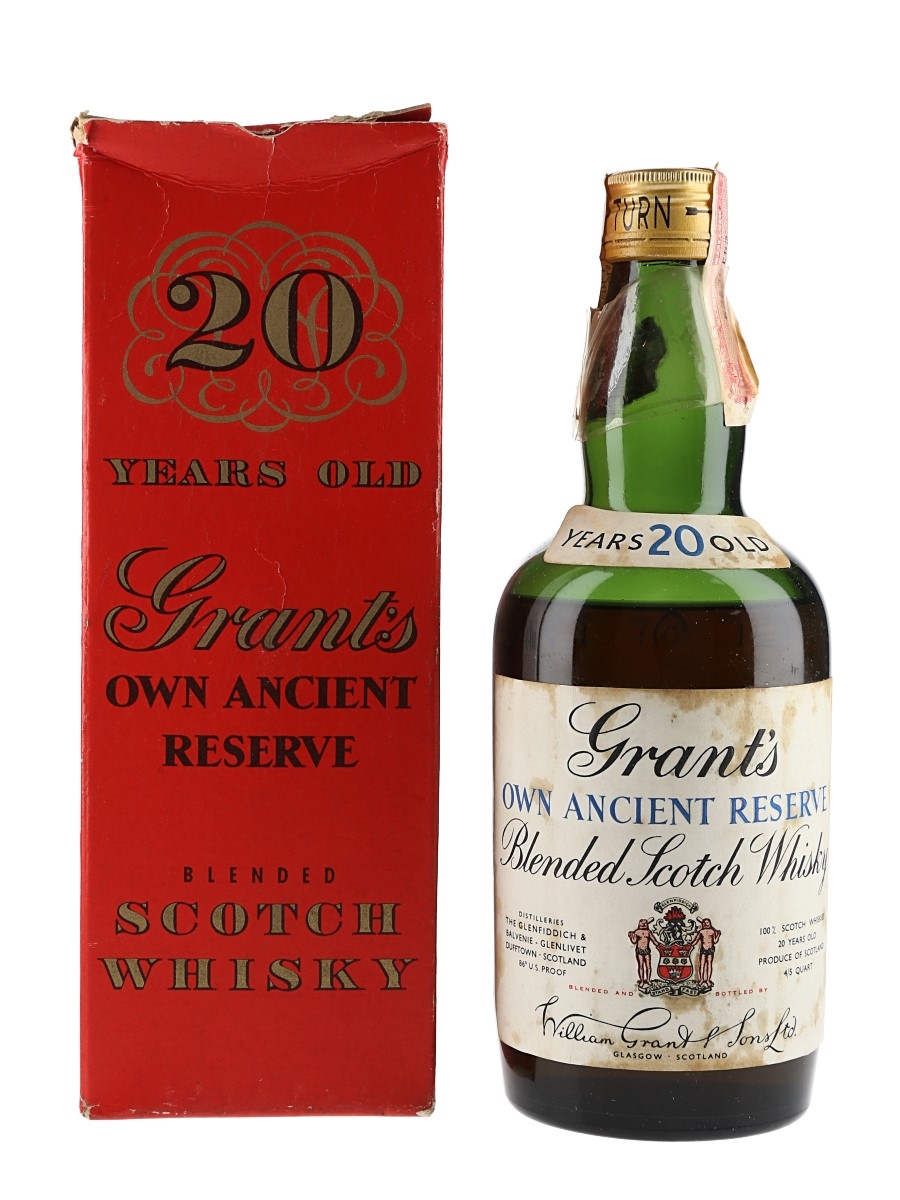 Grant's 20 Year Old Own Ancient Reserve Bottled 1950s - Austin, Nichols & Co., N.Y. 75cl