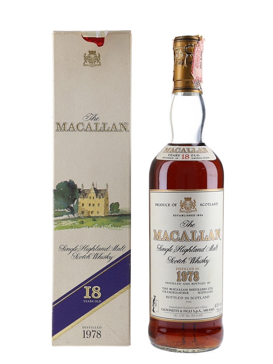 Macallan 1978 18 Year Old Bottled 1996 - Giovinetti 75cl / 43%