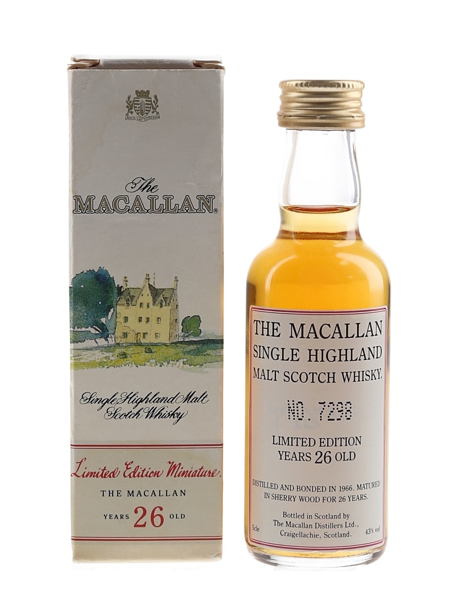 Macallan 1966 26 Year Old Limited Edition Bottle Number 7298 5cl / 43%