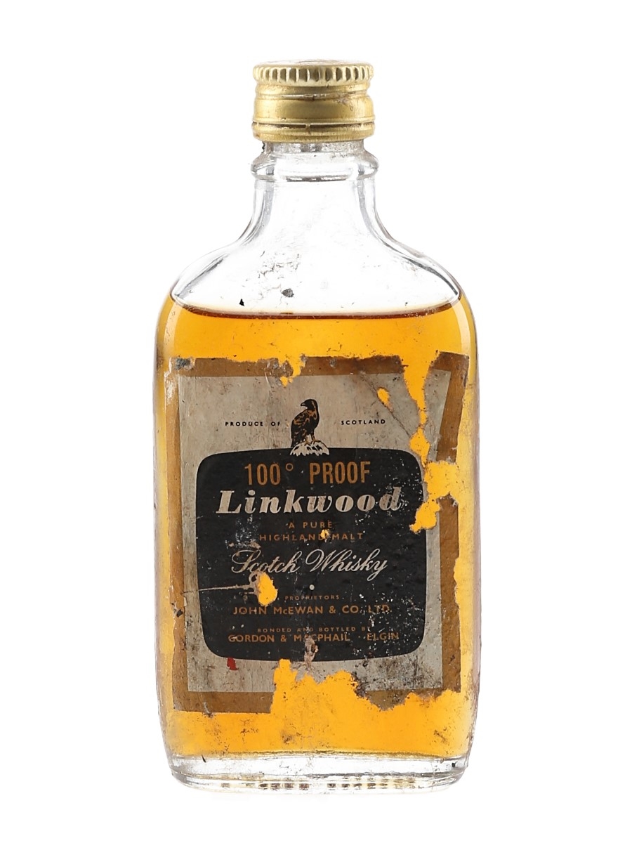 Linkwood 100 Proof Bottled 1960s-1970s - Gordon & MacPhail 5cl / 57%