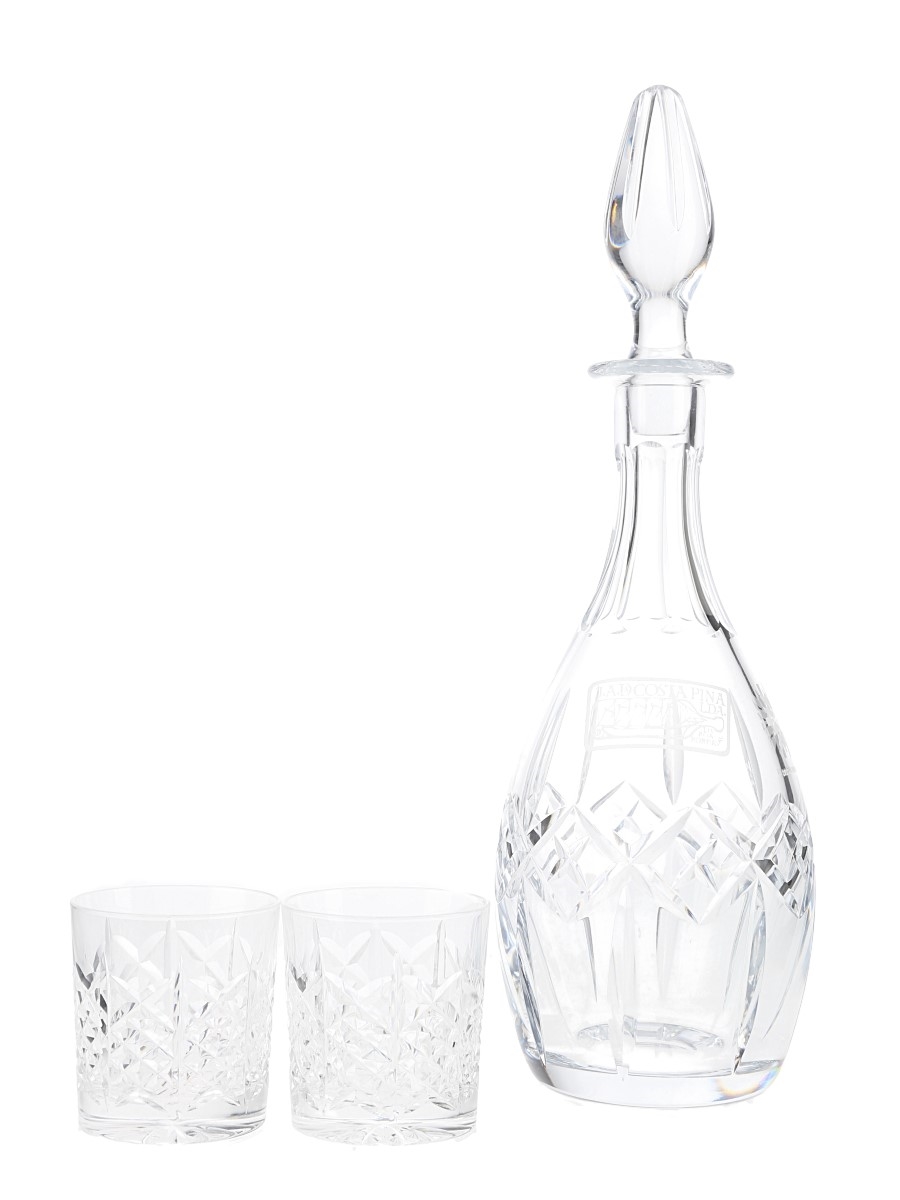 Crystal Decanter & Glasses Costa Pina & Edinburgh Crystal 38cm & 7.5cm Tall