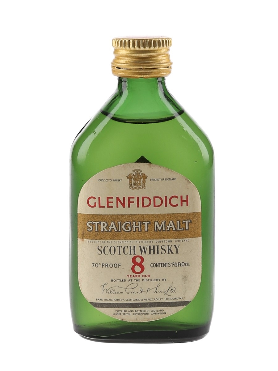 Glenfiddich 8 Year Old Straight Malt & Straight Malt Bottled 1960s 4.7cl / 40%