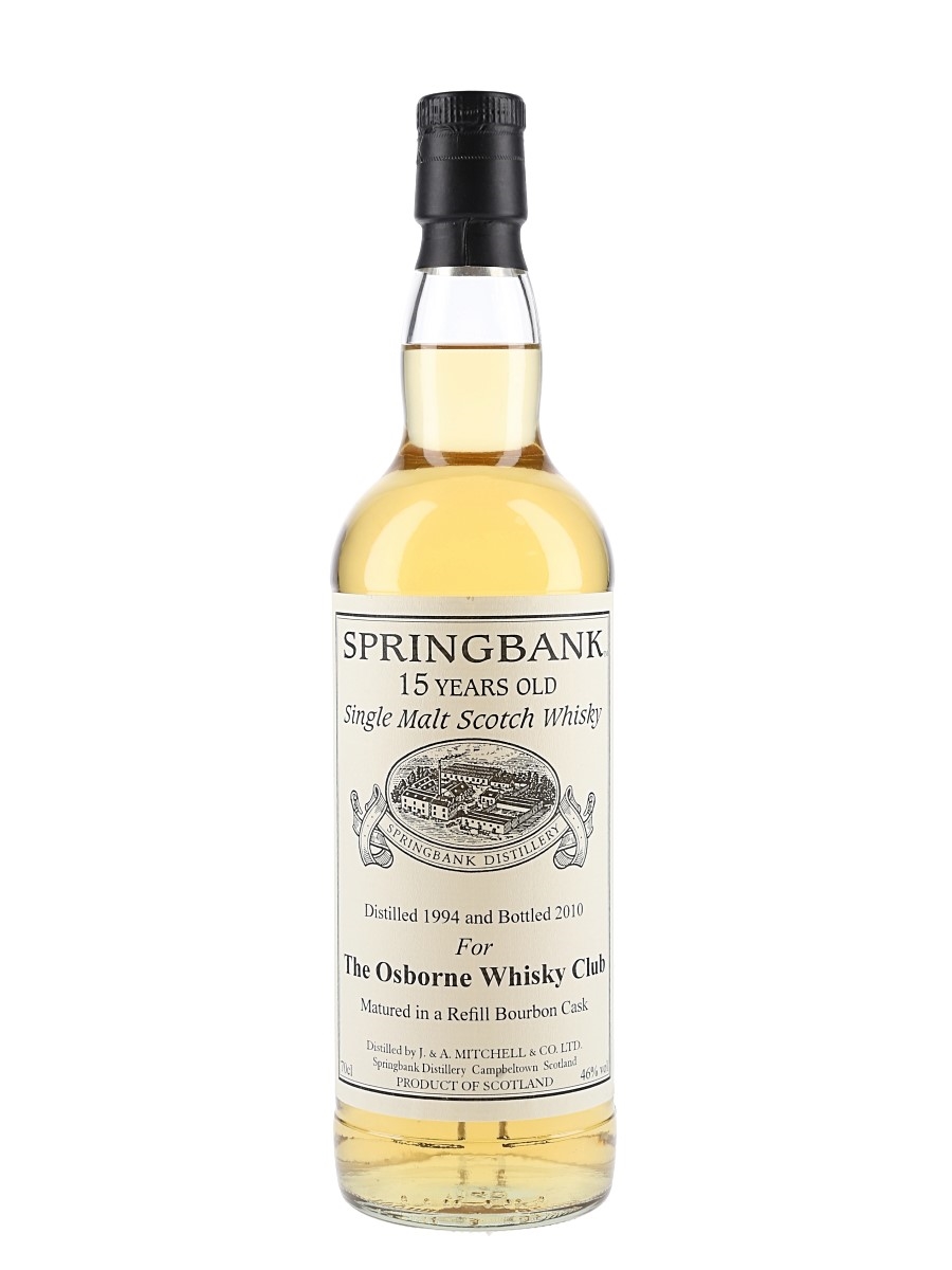 Springbank 1994 15 Year Old Bottled 2010 - The Osborne Whisky Club 70cl / 46%