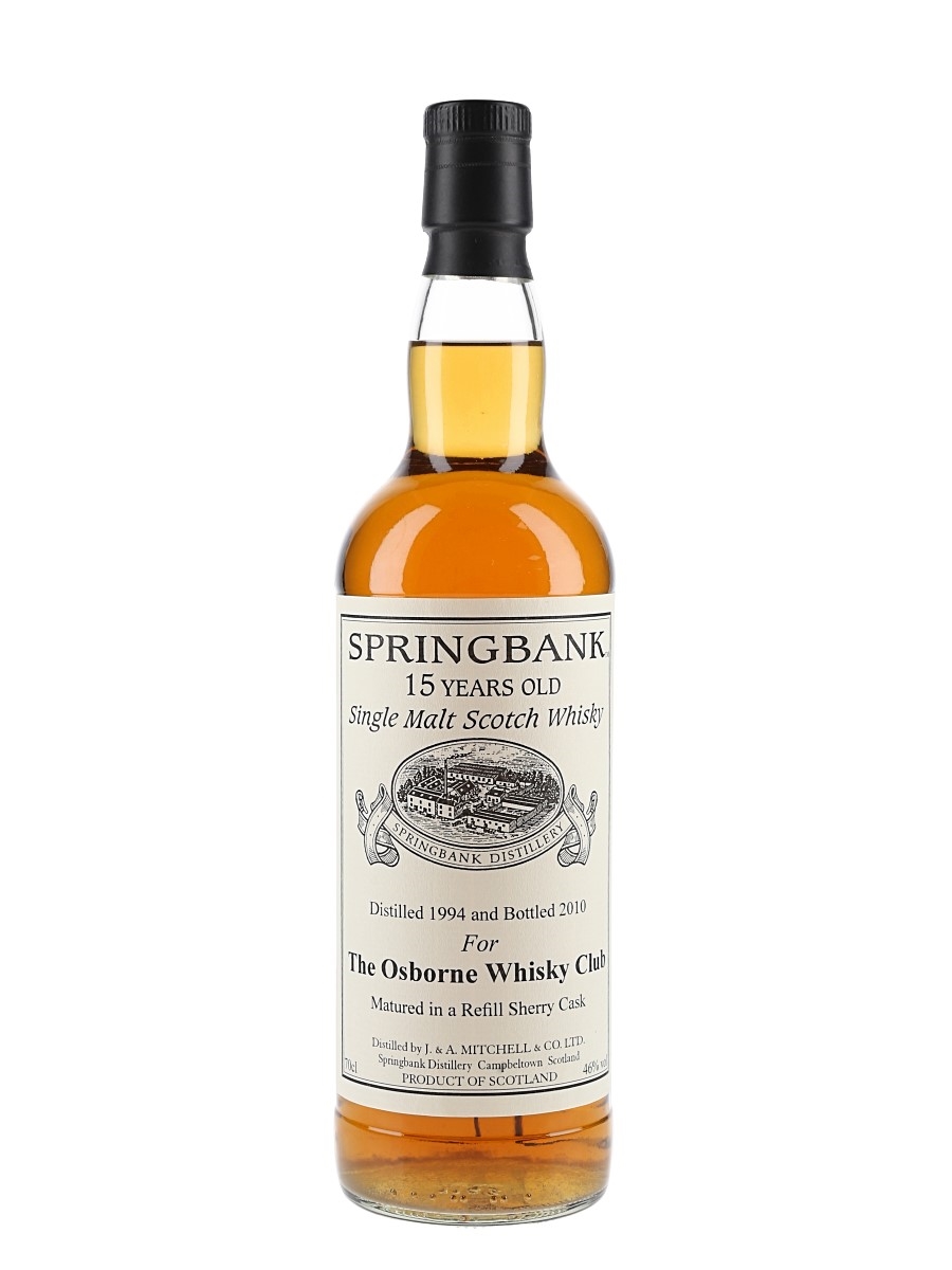 Springbank 1994 15 Year Old Bottled 2010 -  The Osborne Whisky Club 70cl / 46%