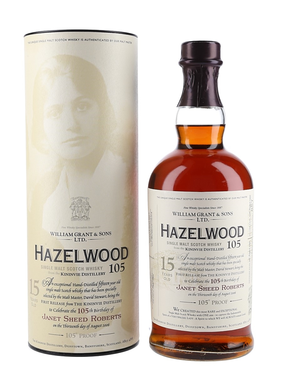 Hazelwood 105 15 Year Old Bottled 2006 - Kininvie 1990 70cl / 52.5%