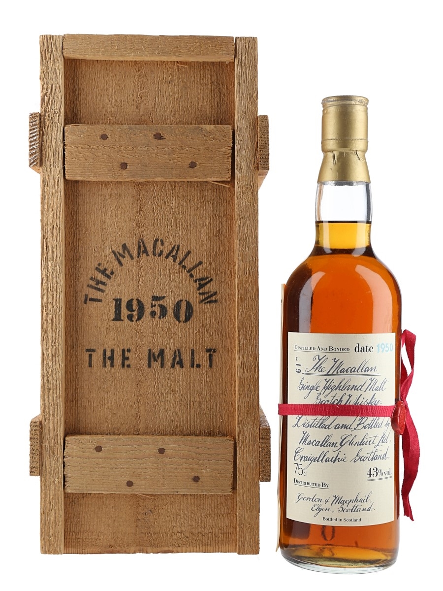 Macallan 1950 Handwritten Label Bottled 1980s - Gordon & MacPhail 75cl / 43%