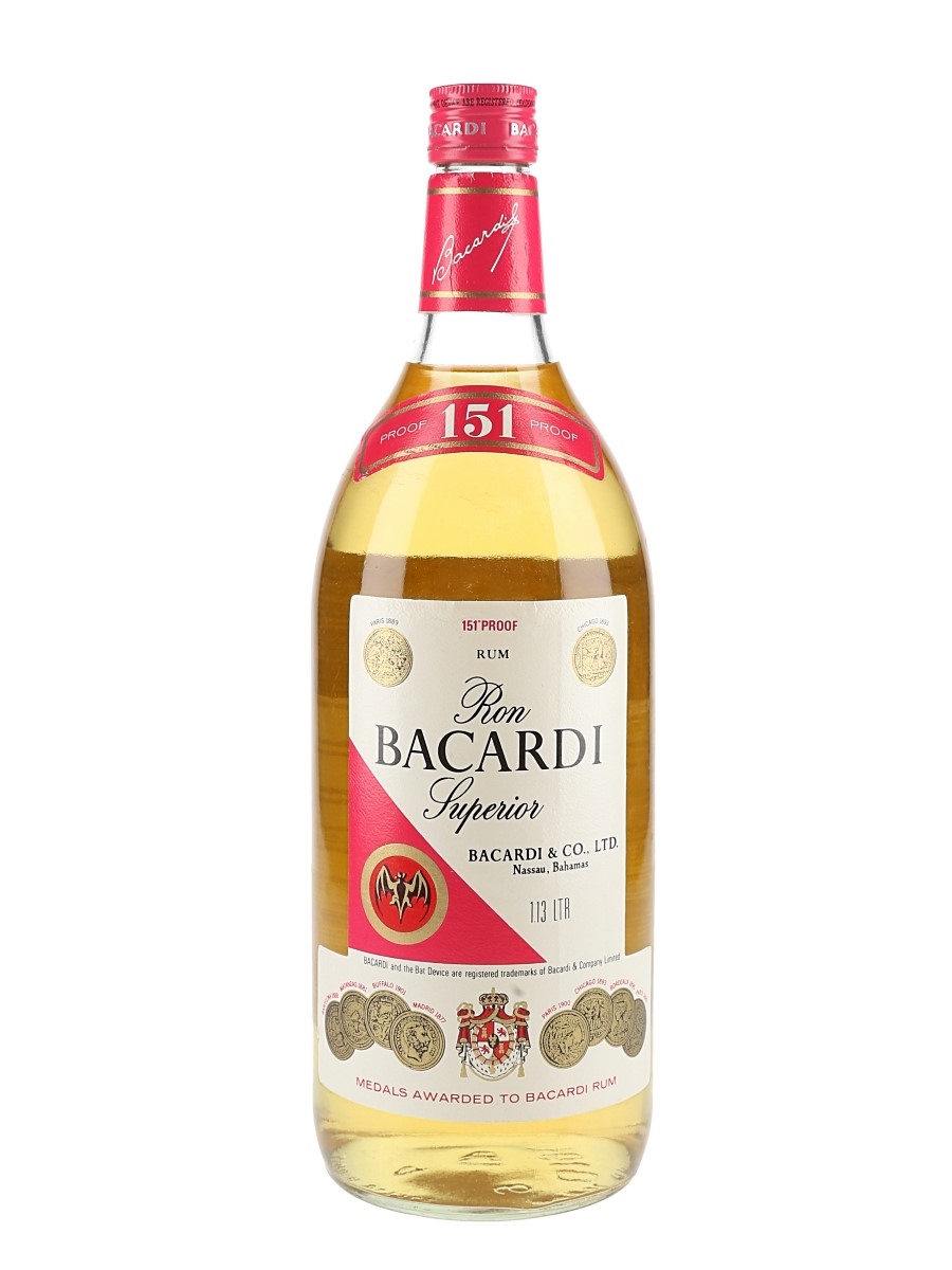 Bacardi Superior 151 Proof Bottled 1970s 113cl / 75.5%