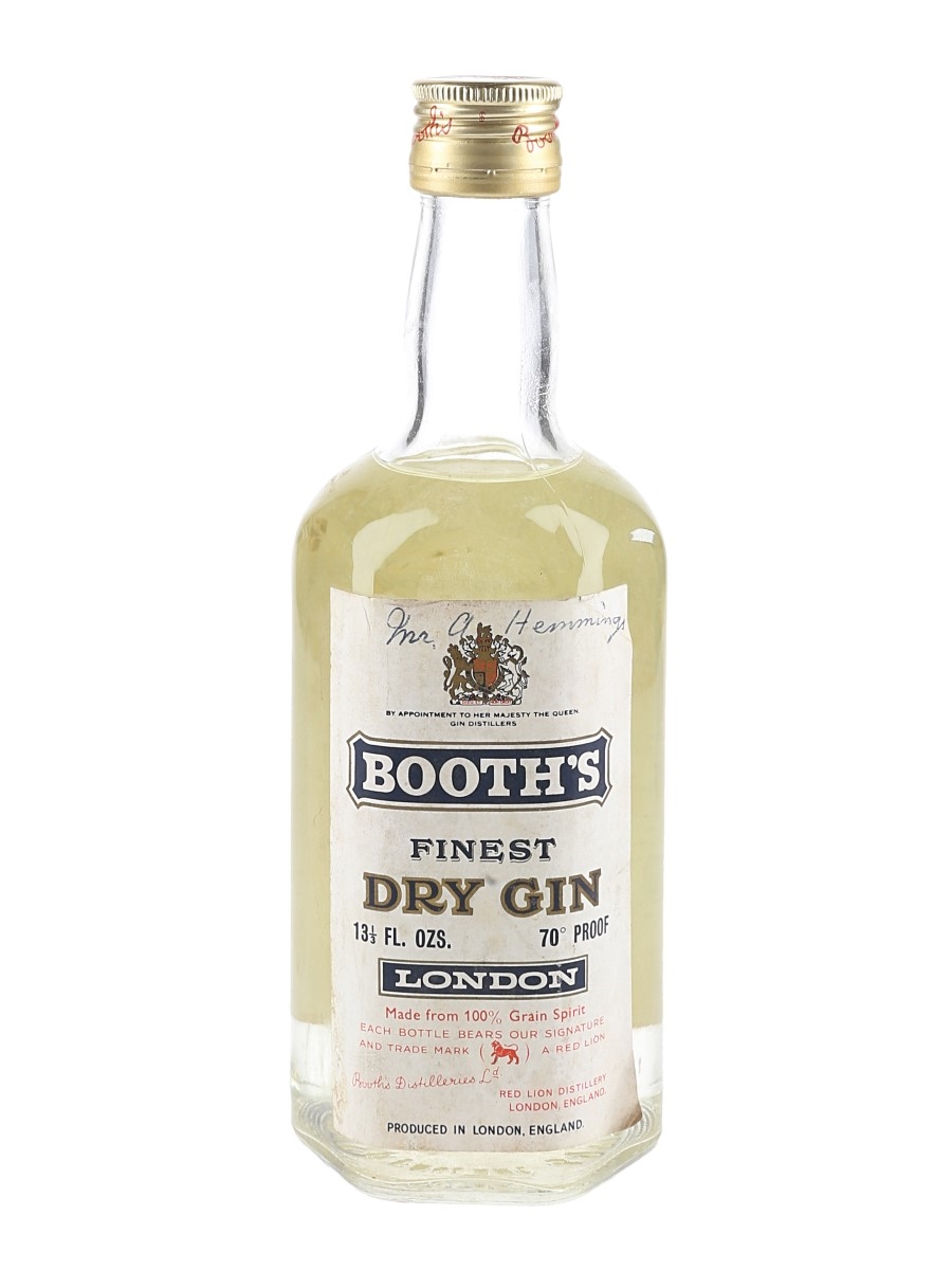 Booth's Finest Dry Gin Bottled 1966 37.7cl / 40%