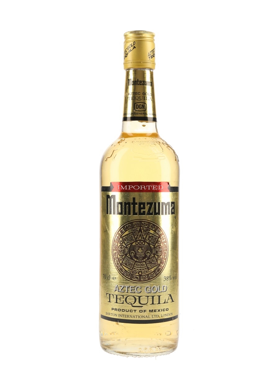 Montezuma Aztec Gold Tequila Bottled 1990s - Barton International Ltd. London 70cl / 38%