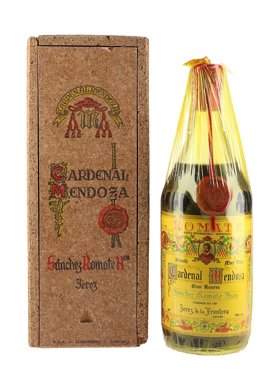 Cardenal Mendoza Brandy De Jerez Bottled 1970s - Sanchez Romate 75cl / 45%