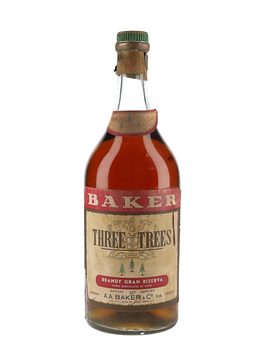 Baker Three Trees Brandy Gran Riserva Bottled 1950s 100cl / 40%